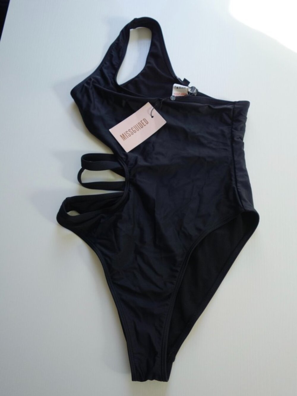 Misguided Black One Peice Bathing Suite Womens Size 4